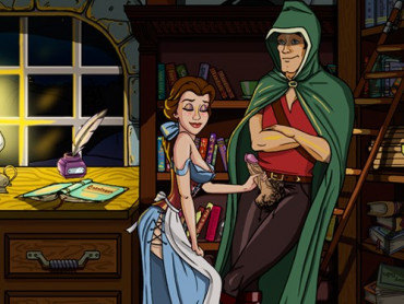 Scene from the cartoon parody porn game The Library Story